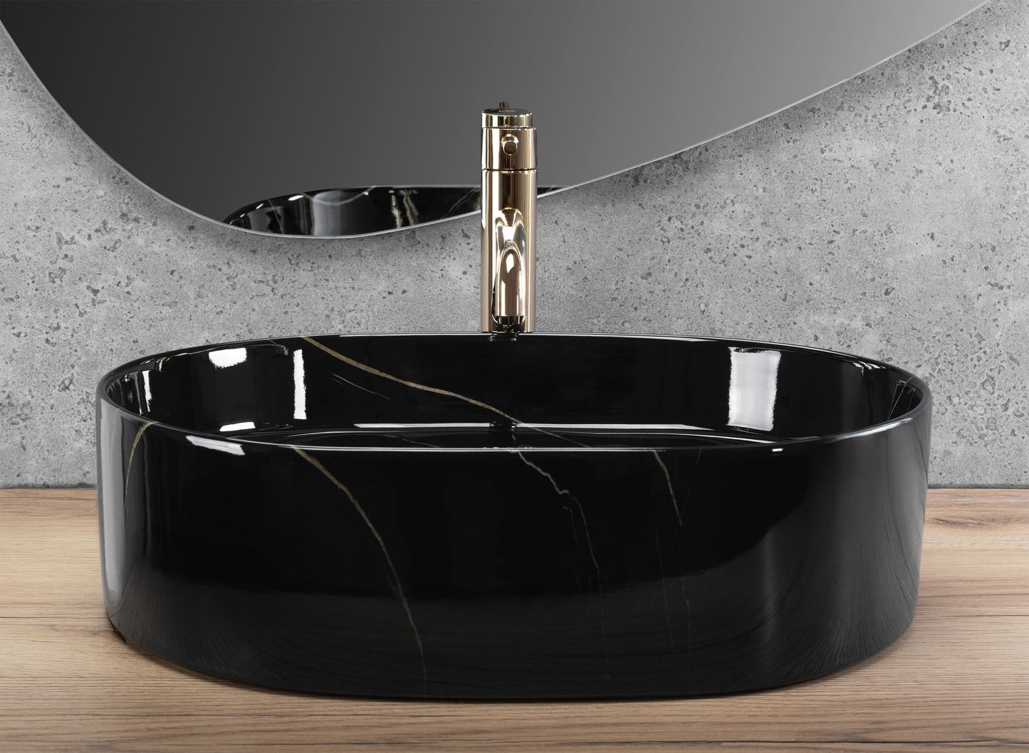Aufsatzwaschbecken Rea Nadia 50 Black Stone 4