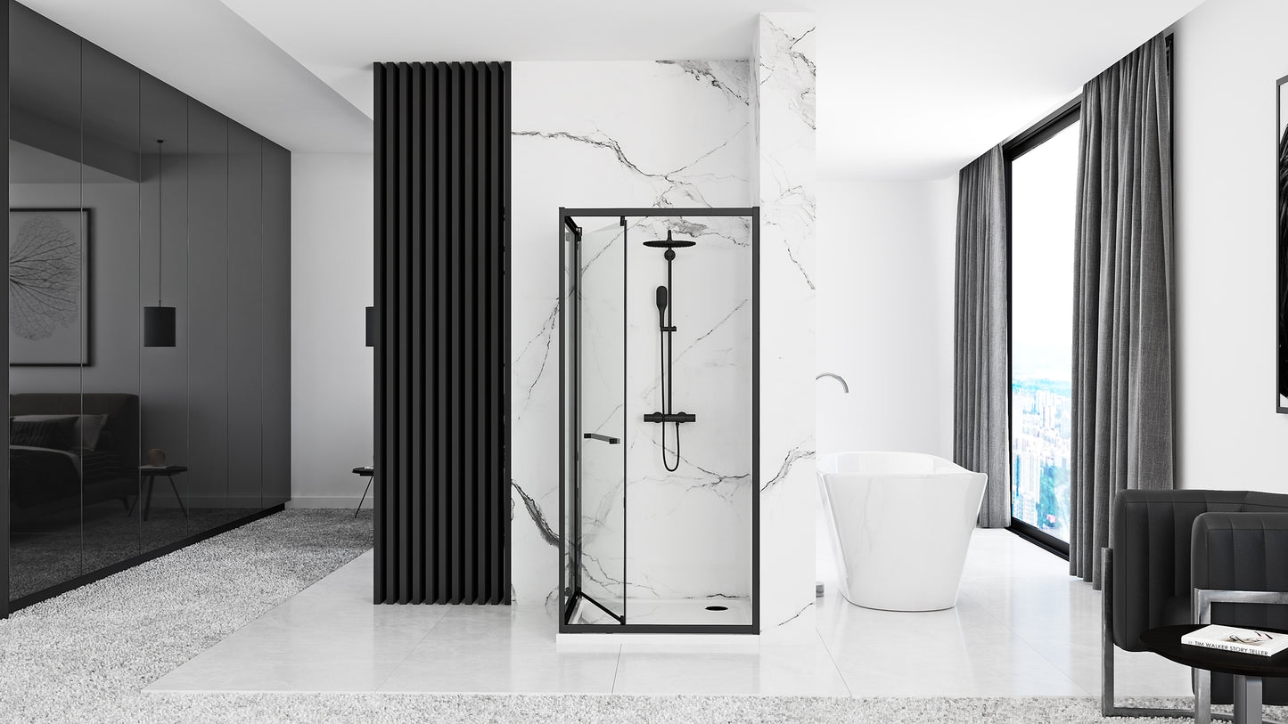 Duschkabine Rea Space In Black 80x100 mit Duschwanne Savoy 6