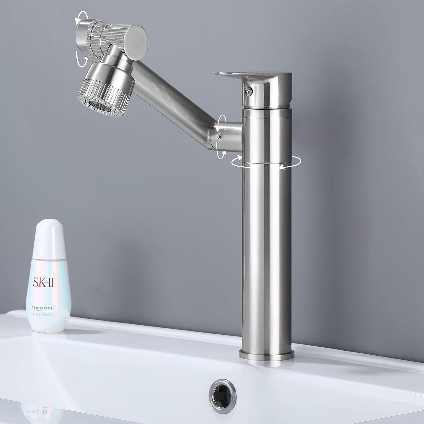Waschbeckenarmatur Rea PACO Nickel Brush INOX High 2
