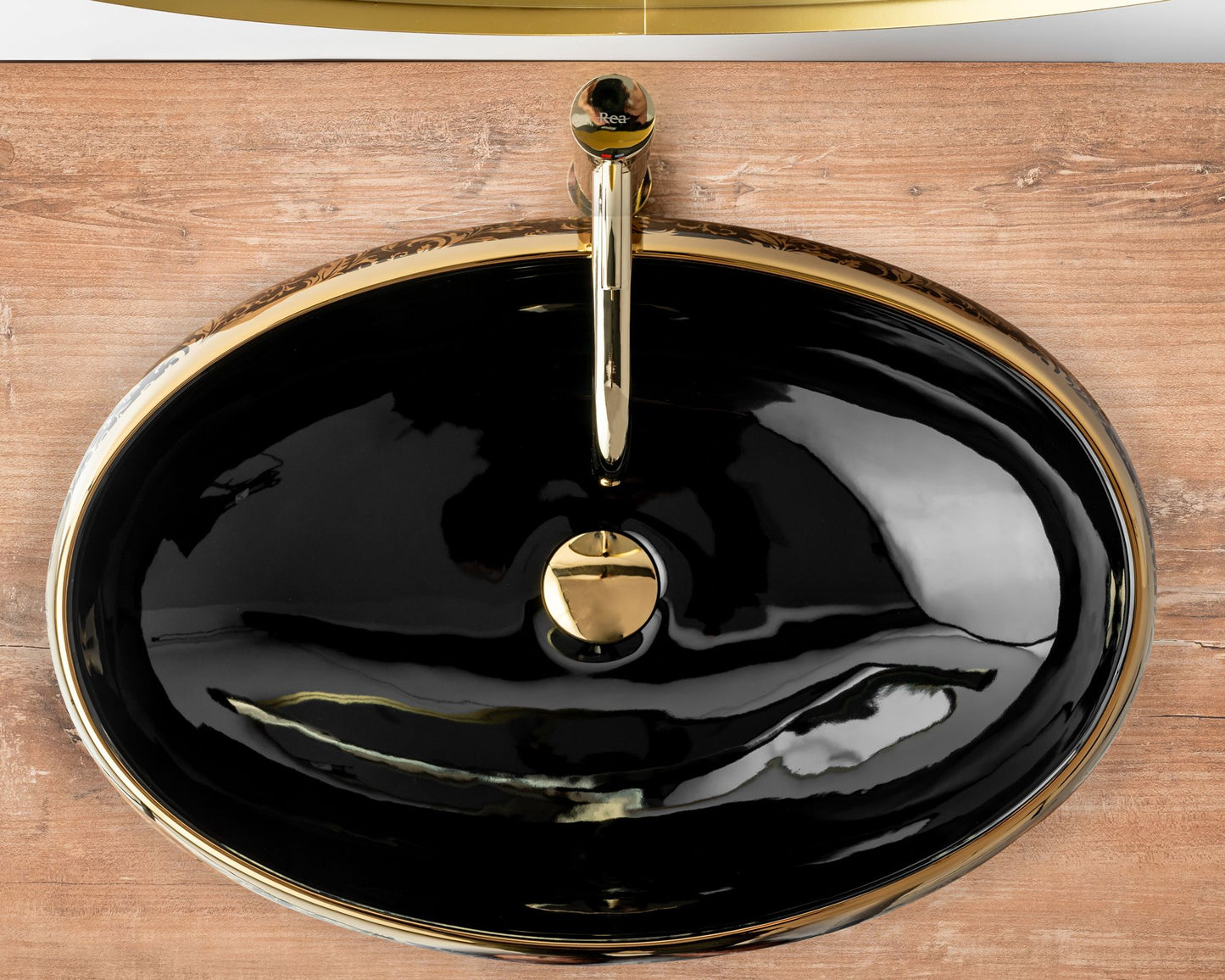 Aufsatzwaschbecken Rea Meryl Black / Gold 4