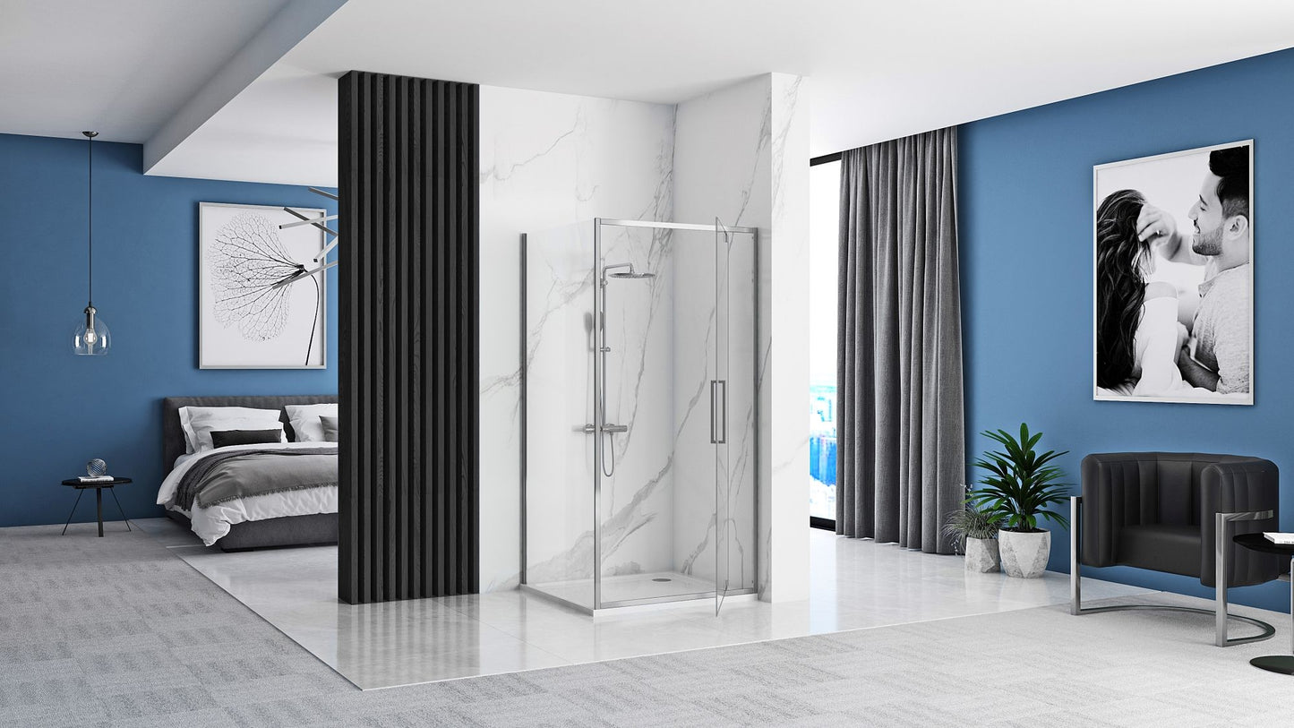 Duschkabine REA Rapid Swing Chrom 100 x 100 4