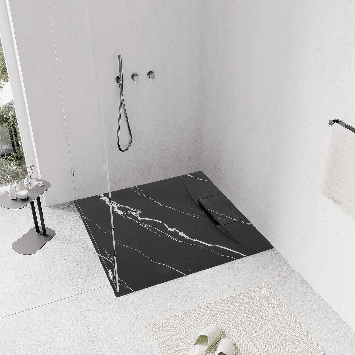 Duschtasse Bazalt CARRARA BLACK 90x90 7