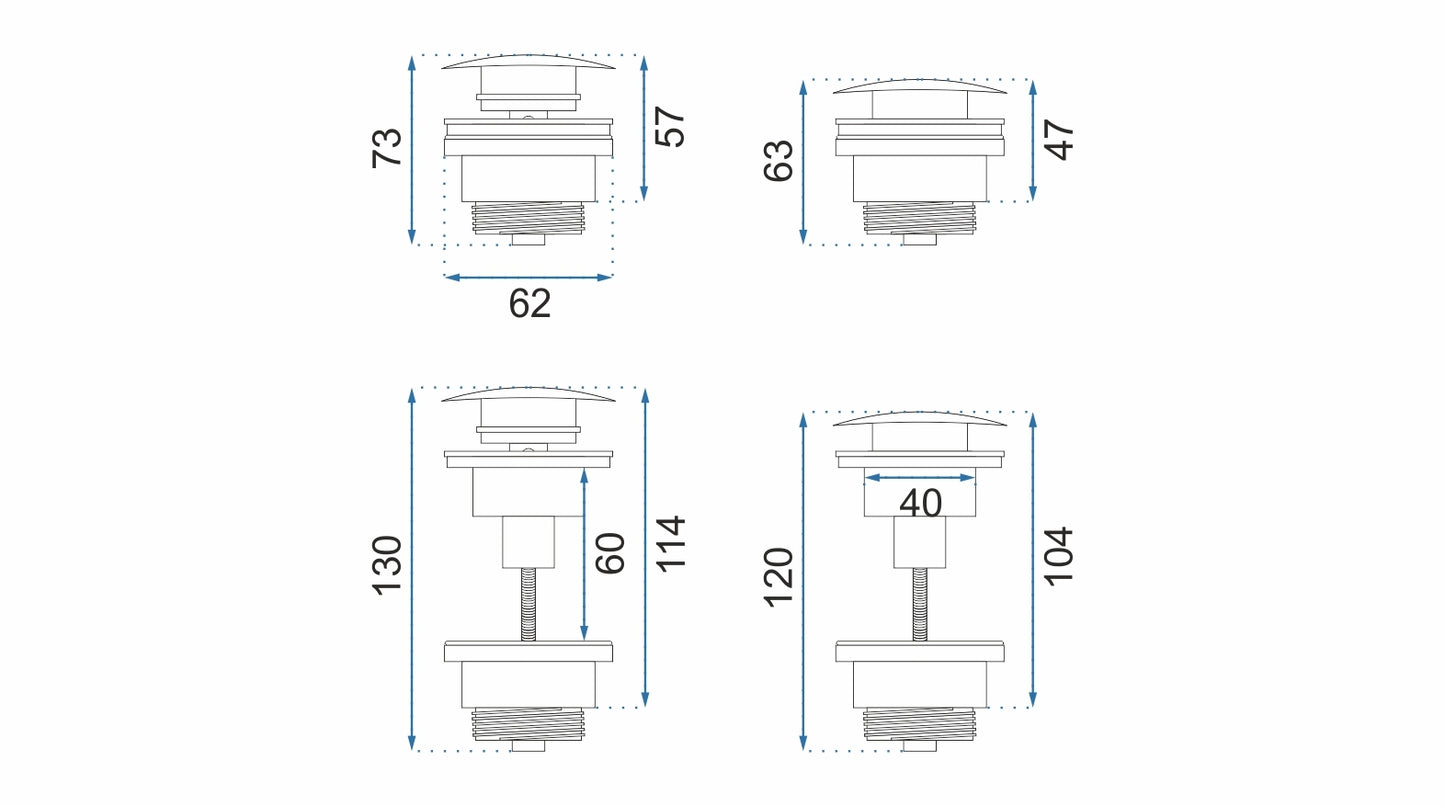 Siphon + Klik-Klak universell Chrom 5