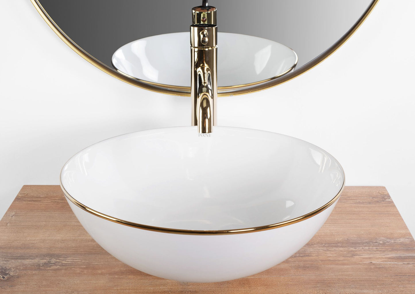Aufsatzwaschbecken Stella white gold edge 5