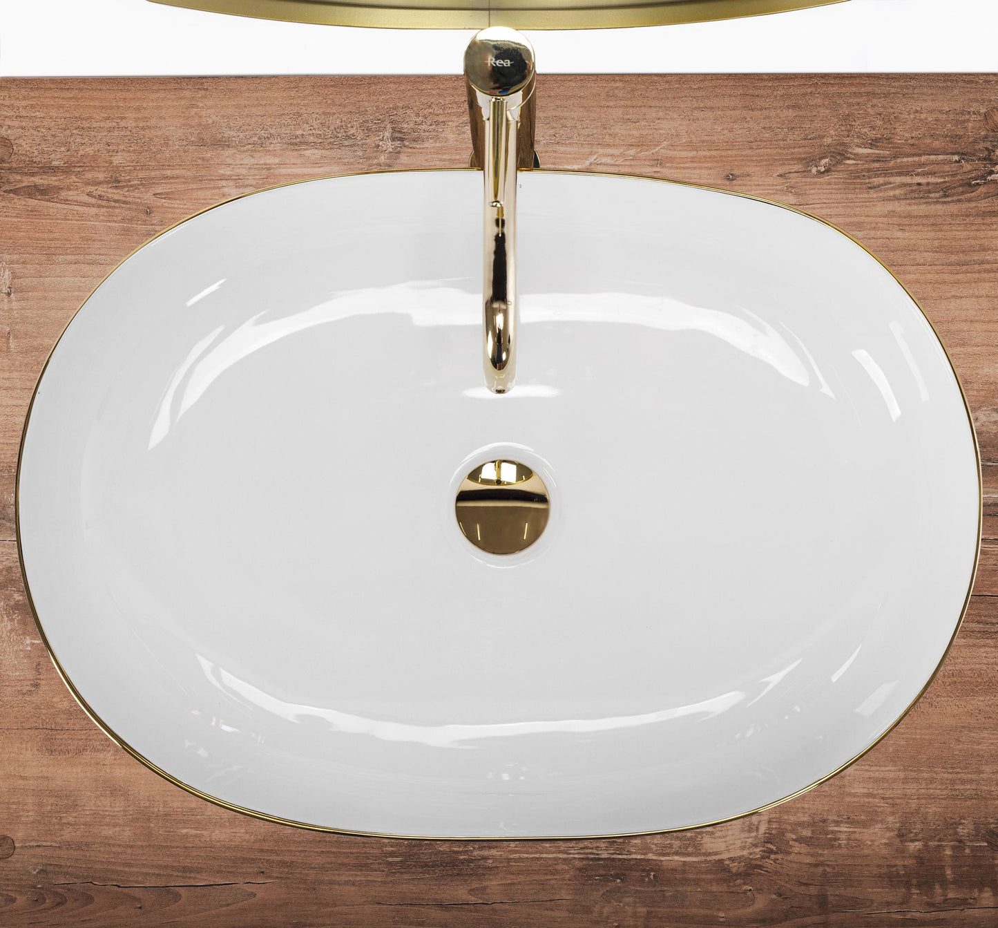 Aufsatzwaschbecken Rea CLEO white Black edge 3