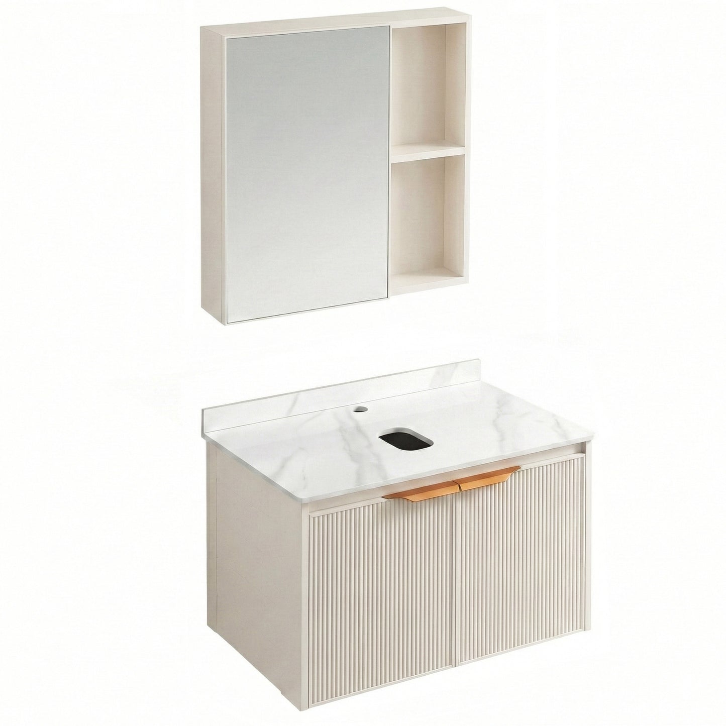 Комплект мебели для ванной с столешницей Marti 60cm Beige 7