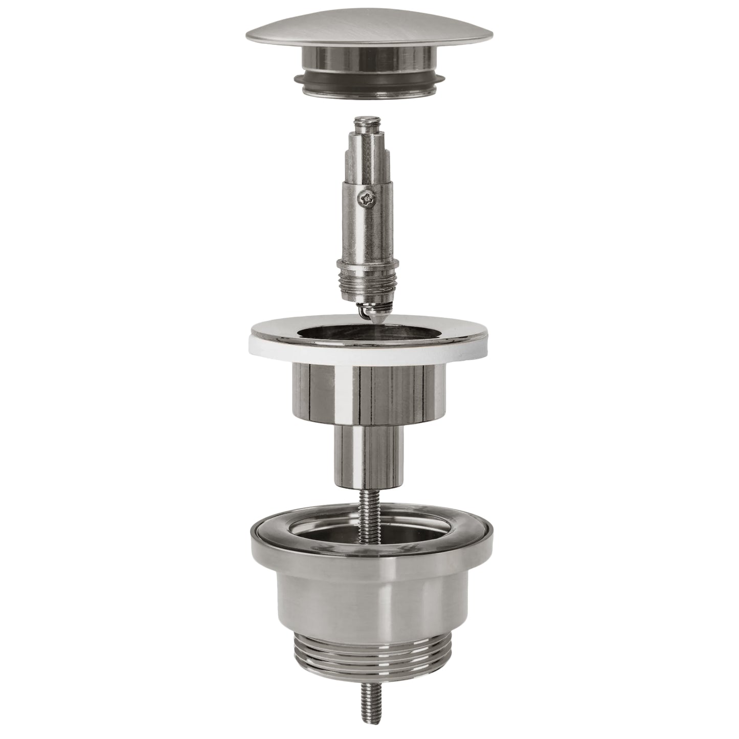 Waschbeckenstöpsel universal click-clack Rea nickel gebürstet INOX 2