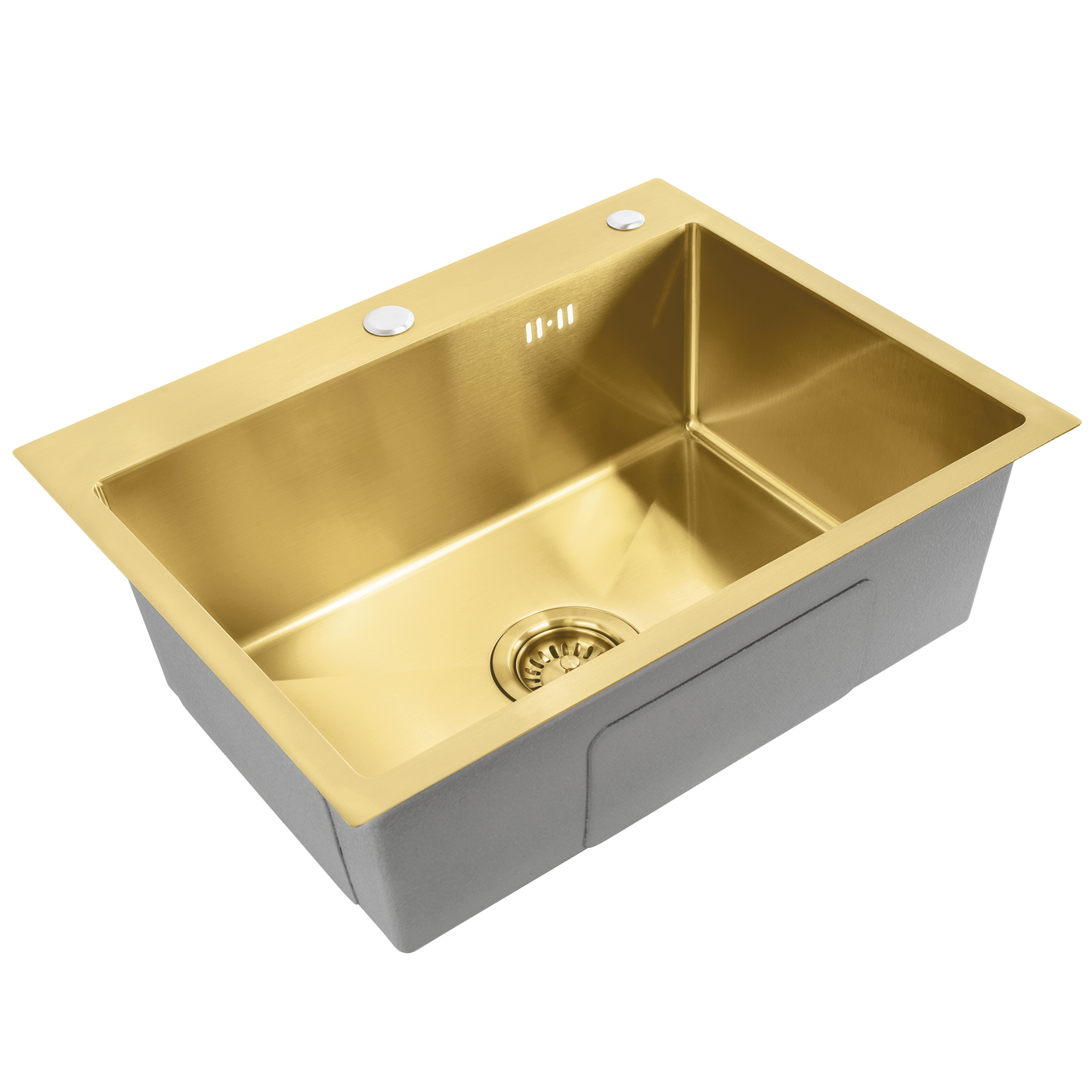 Edelstahlspüle Liam BRUSH GOLD mit Küchenarmatur 7