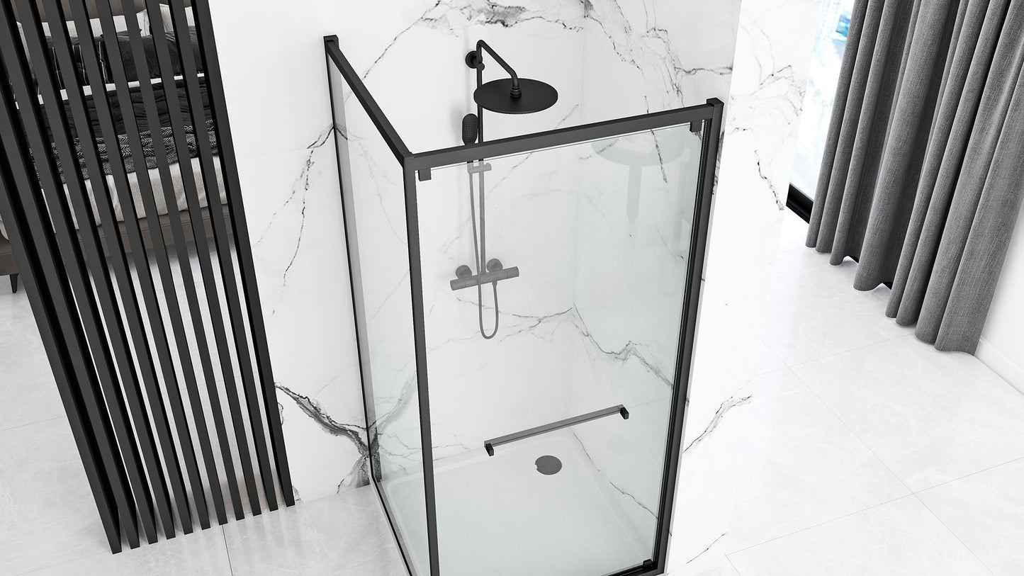 Duschkabine Rea Space In Black 90x90 mit Duschwanne Savoy Schwarz 6