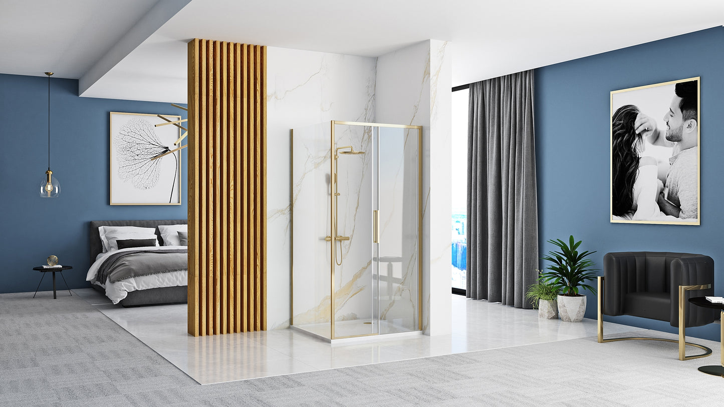Duschkabine Rapid Slide Gold 130 x 80 2
