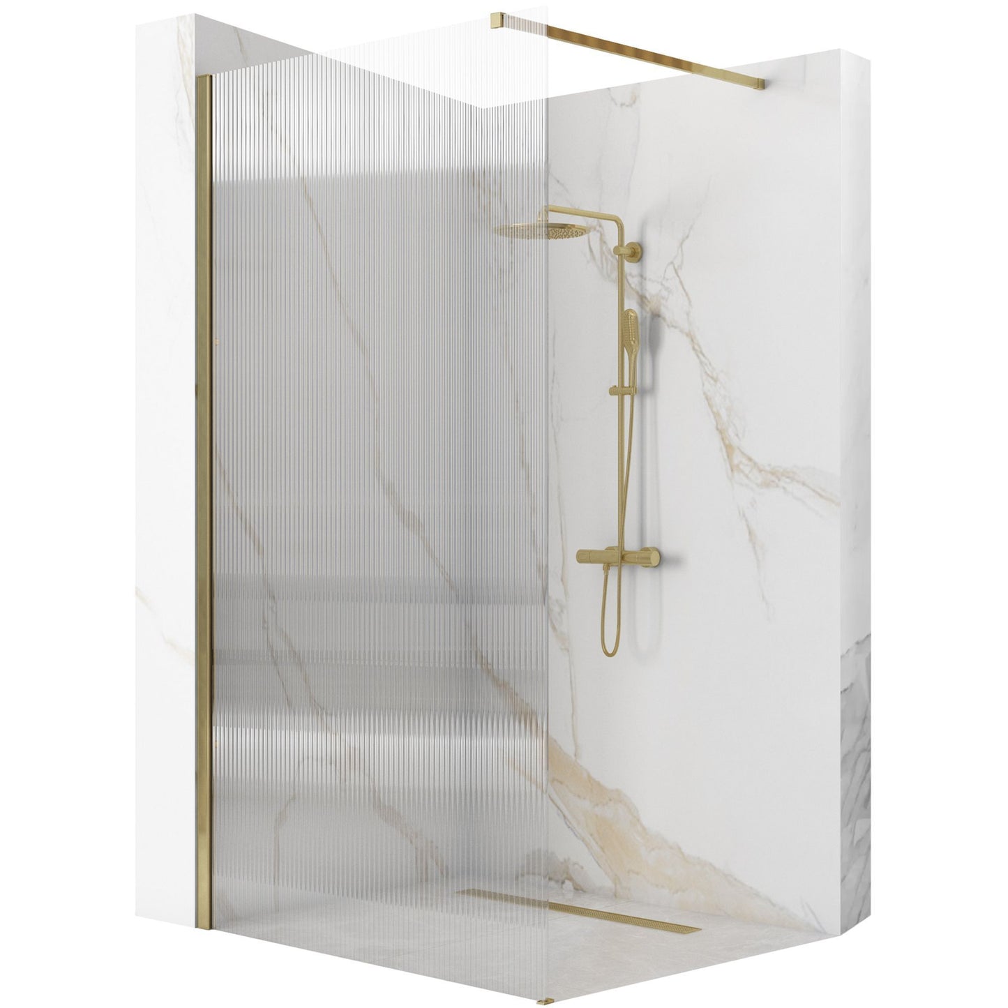 Duschwand Rea Aero Intimo Gold Brush 120 1