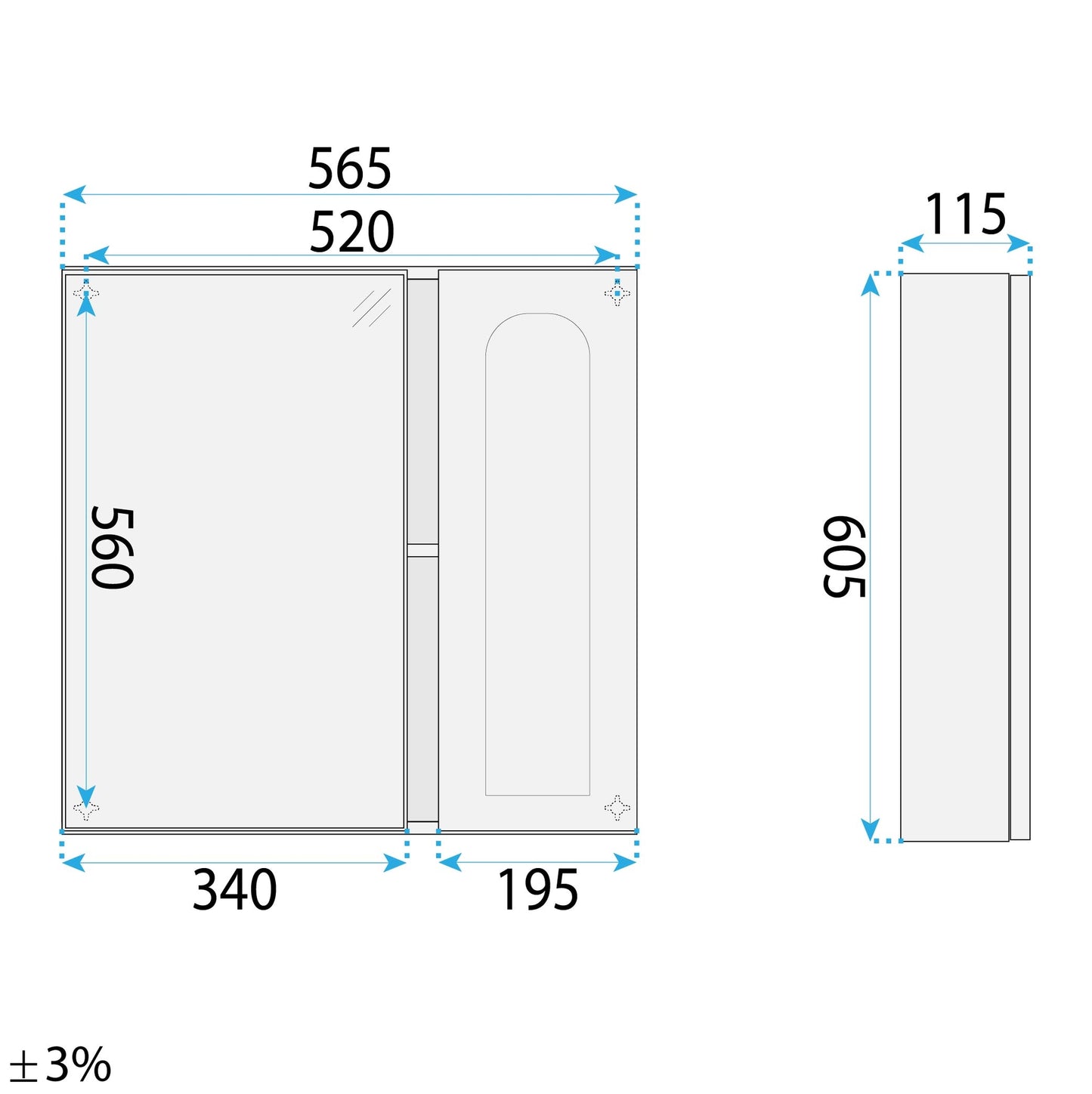 Badezimmermöbel-Set mit Waschbecken Denver 60cm Grey 8