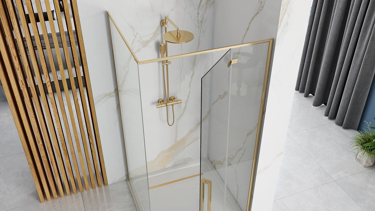 Duschkabine FARGO GOLD 90x90 mit Duschwanne Savoy 2