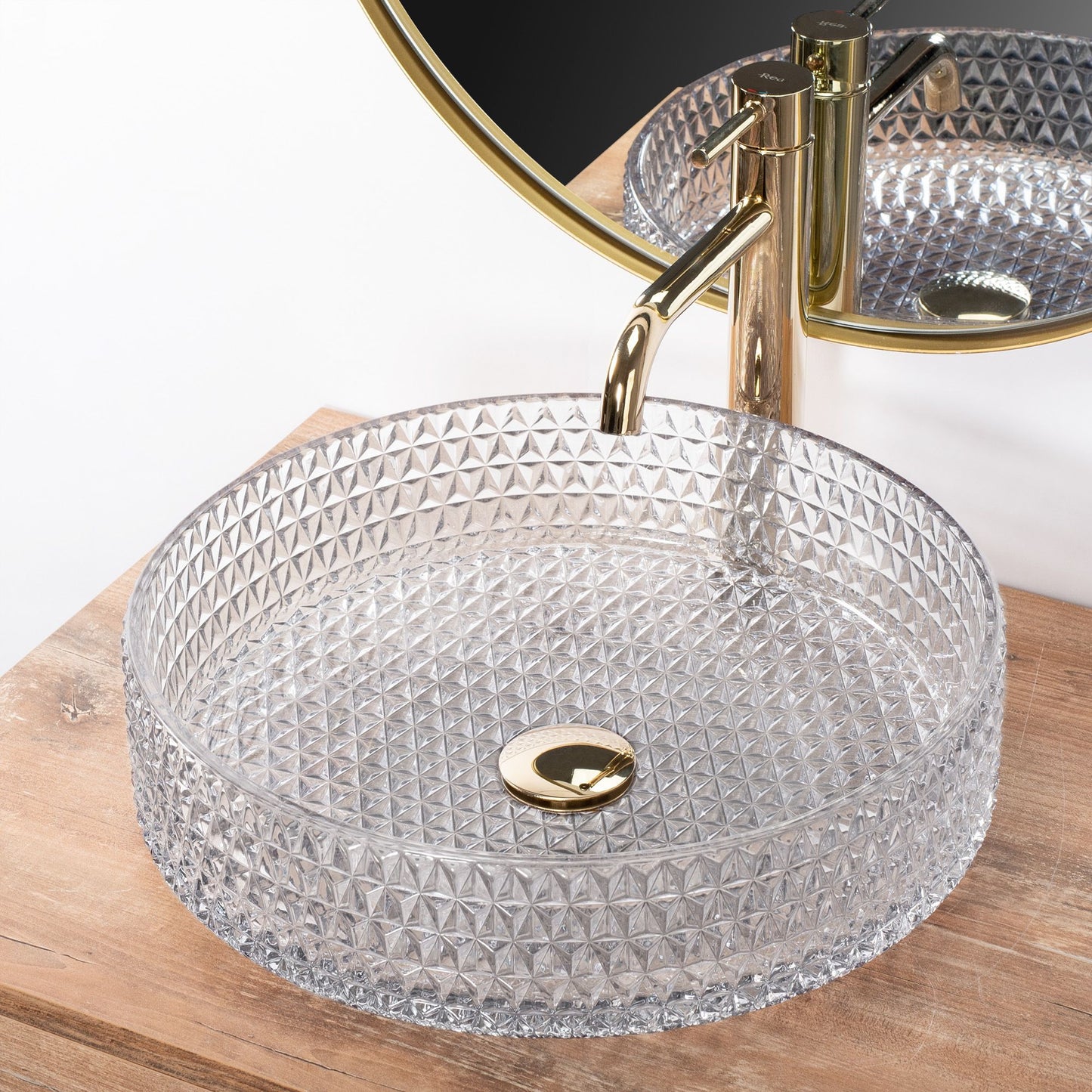 Aufsatzwaschbecken Rea Cristal Transparent 39 5