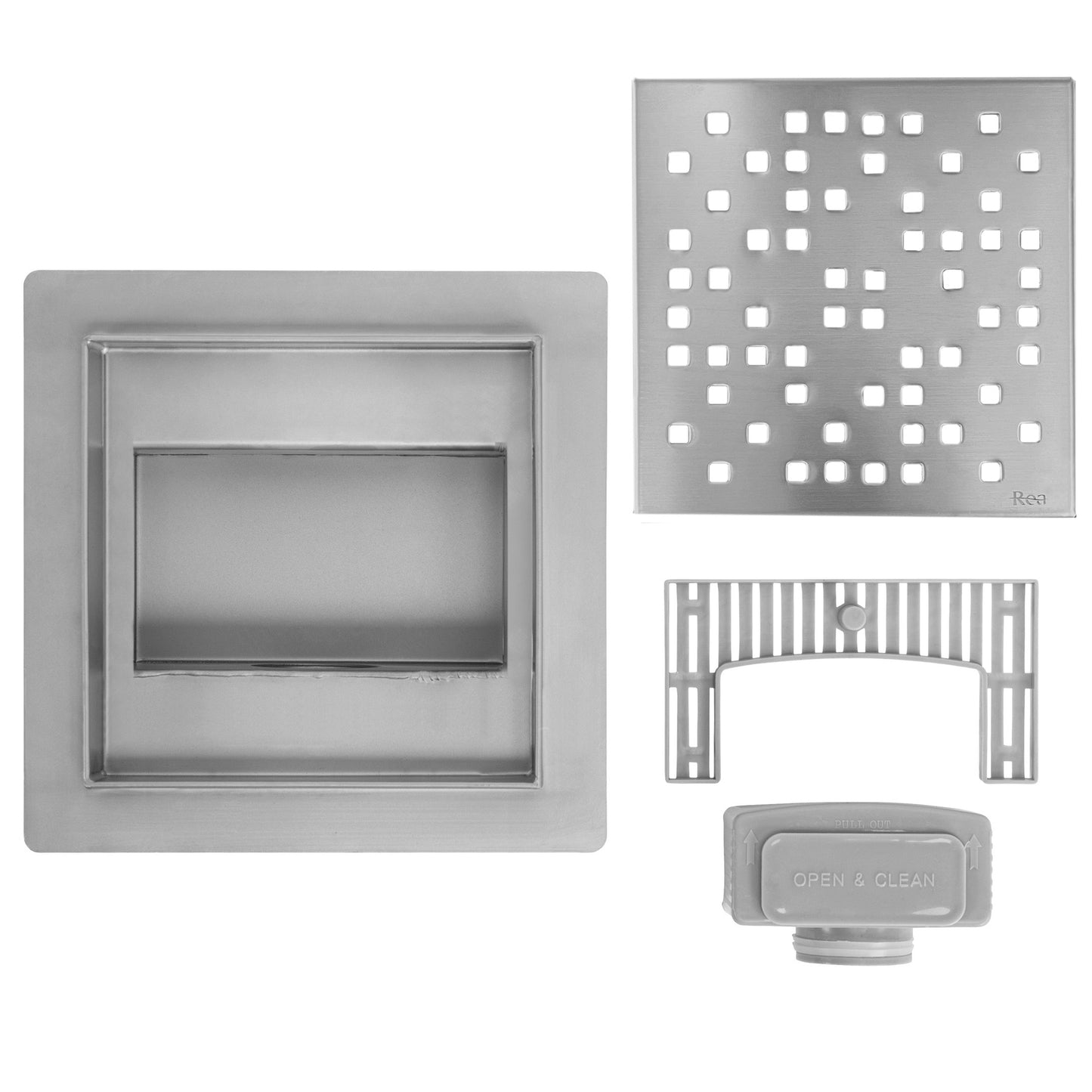 Duschrinne REA DOTS 150x150 Nickel Brush 5