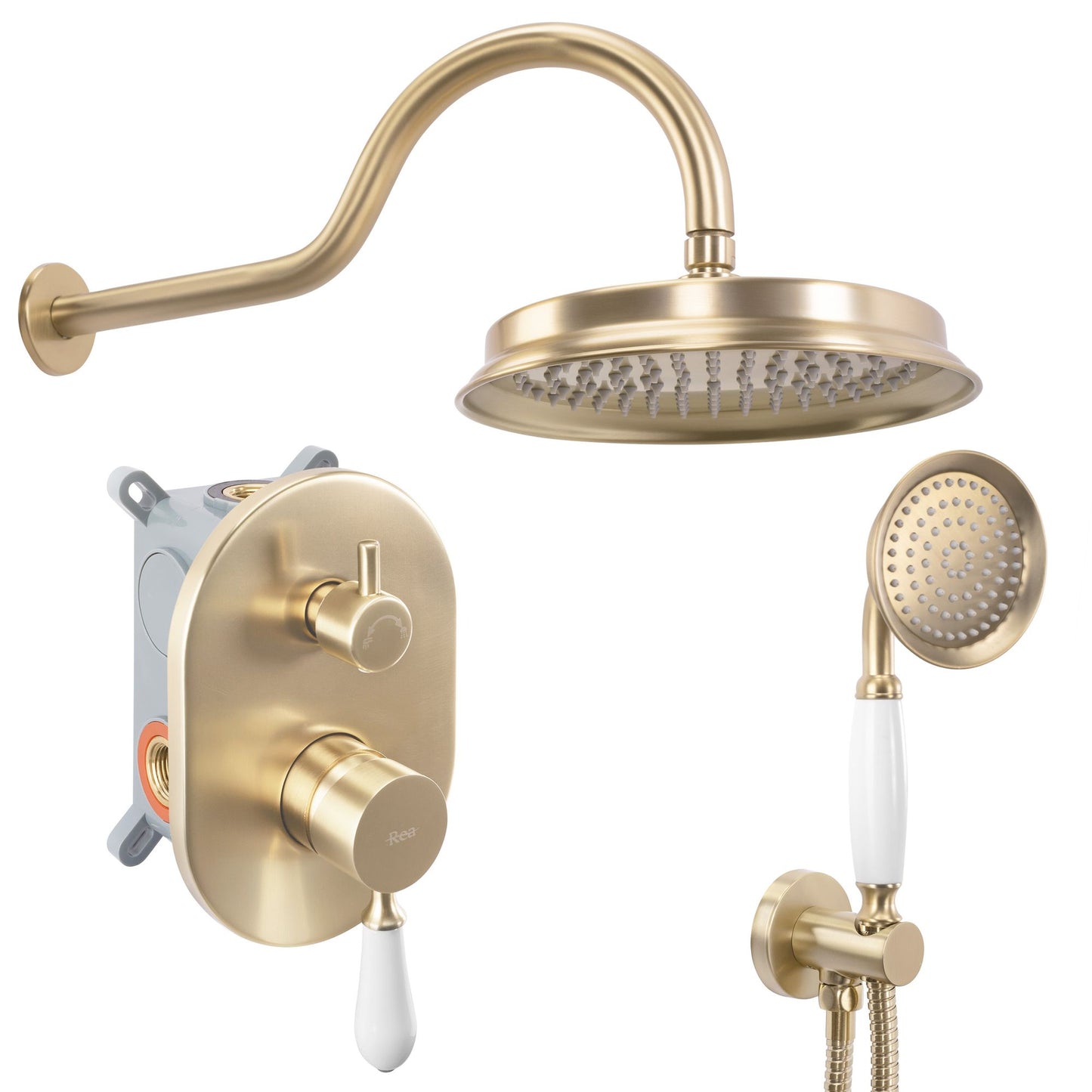 Unterputz Duschset Rea Serra Brush Gold + BOX 3