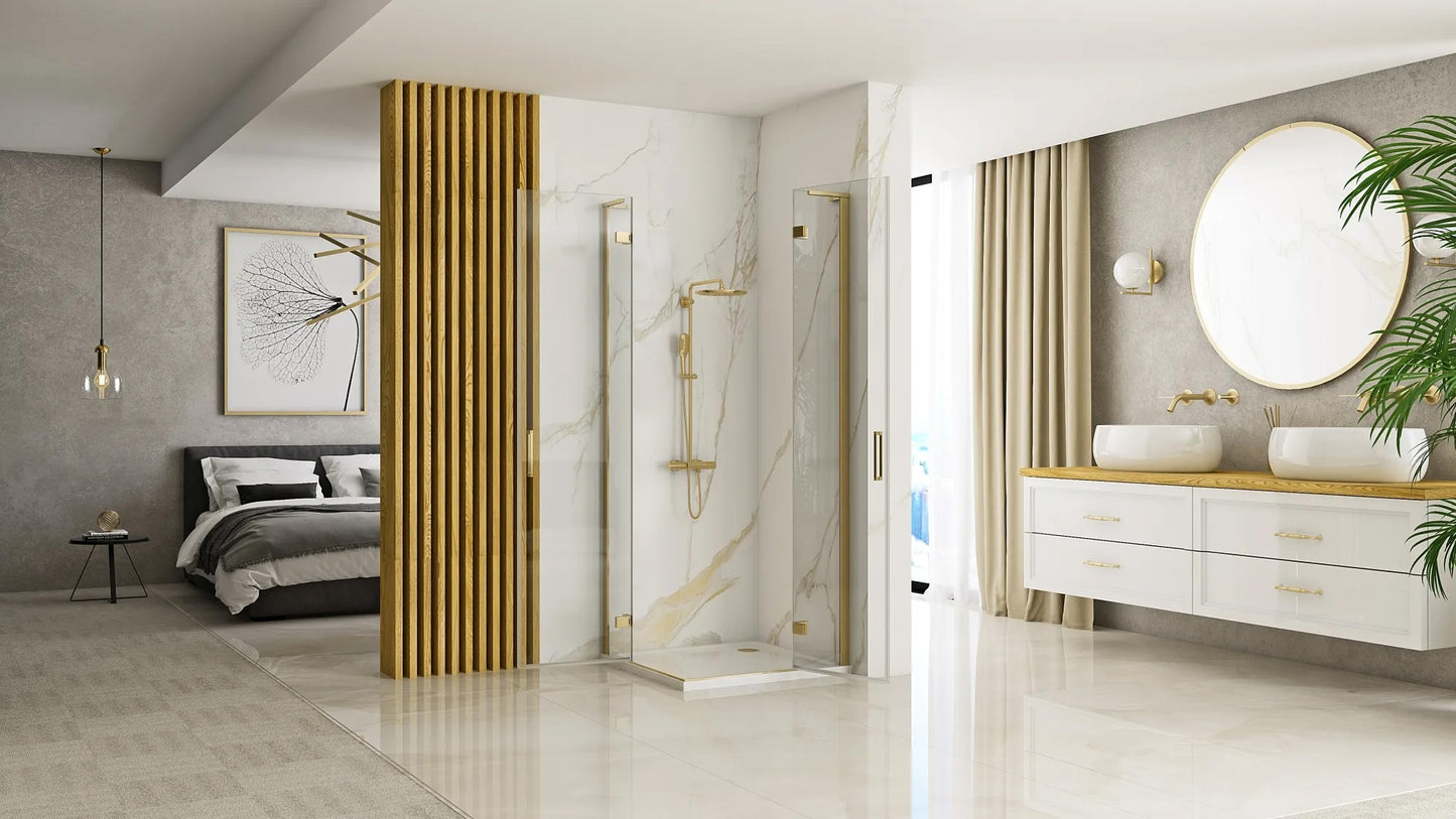 Duschkabine REA Hugo 80x90 Gold Brush 2