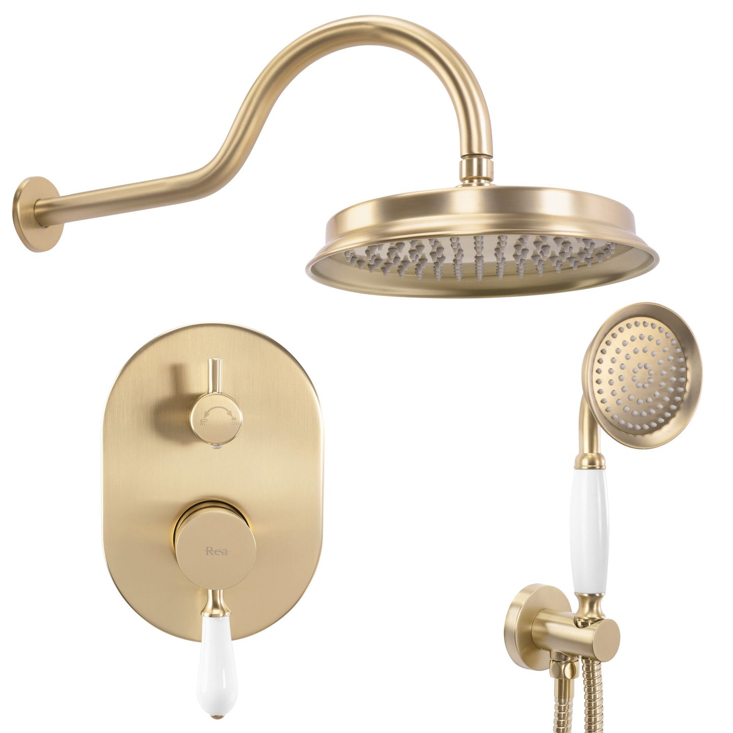 Unterputz Duschset Rea Serra Brush Gold + BOX 1