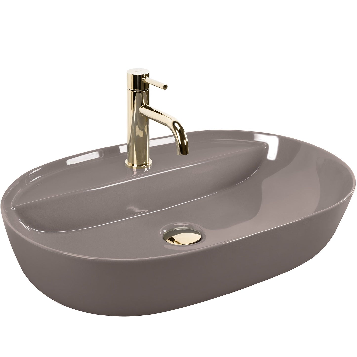 Aufsatzwaschbecken REA Aura 61 Beige Shiny 2
