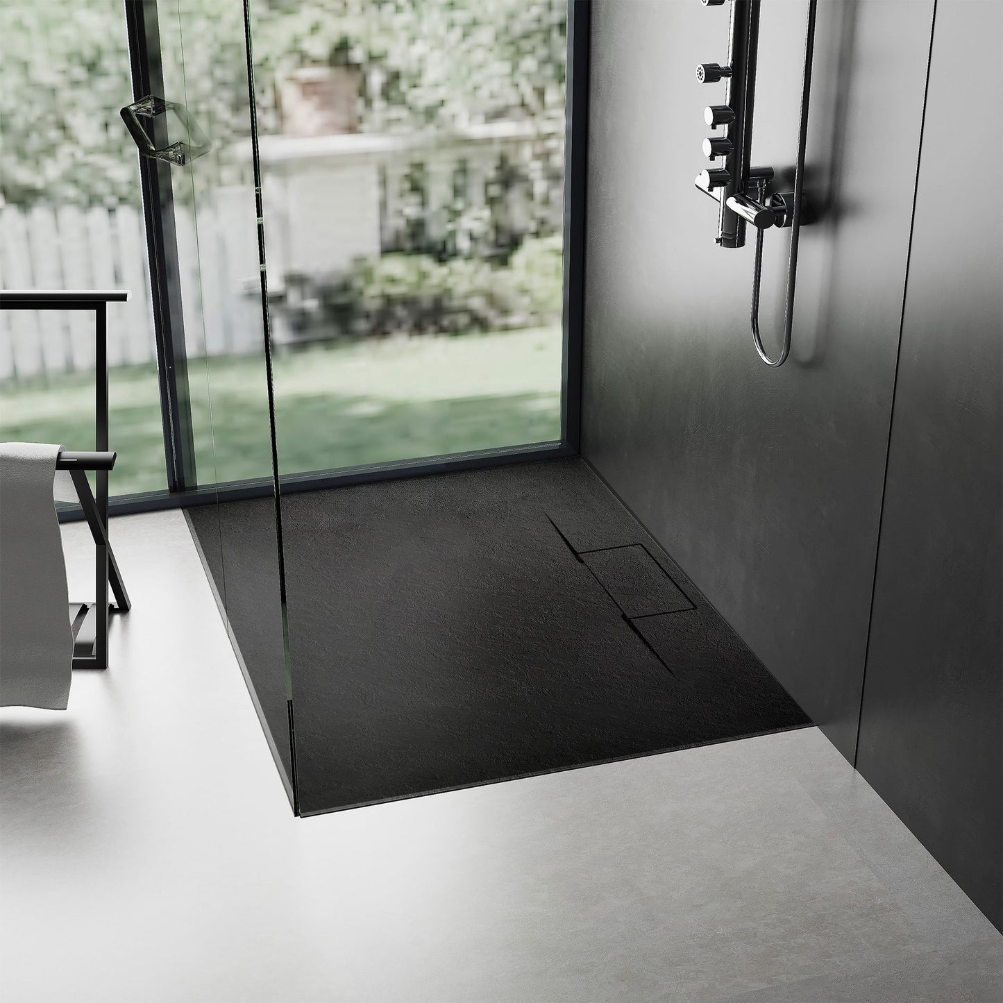 Duschtasse Bazalt long Black 90x120 4