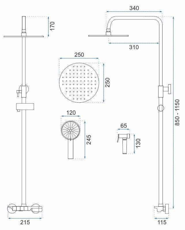 Duschset REA MAX chrom 10