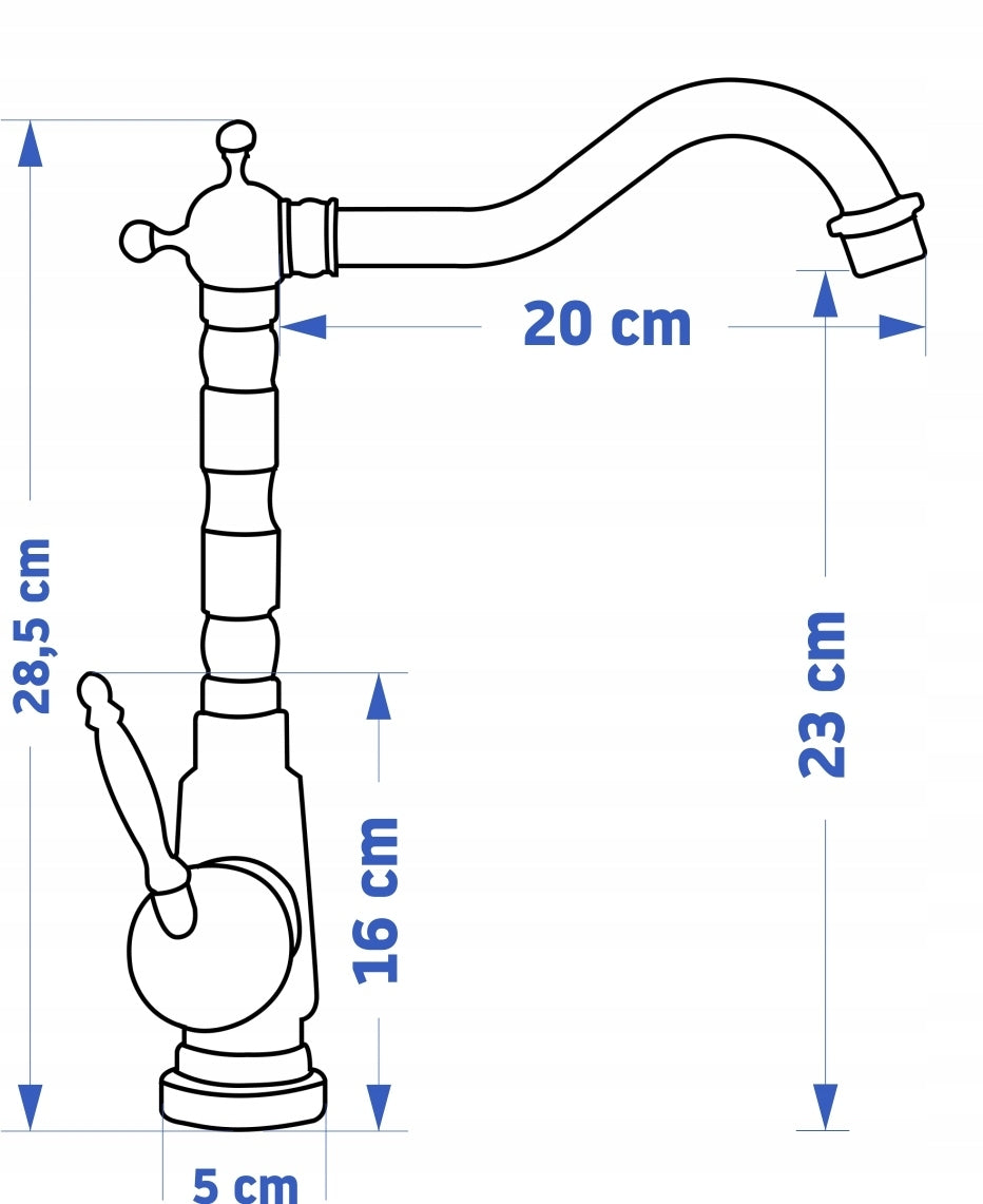 Waschbeckenarmatur Bona Old Gold high 9