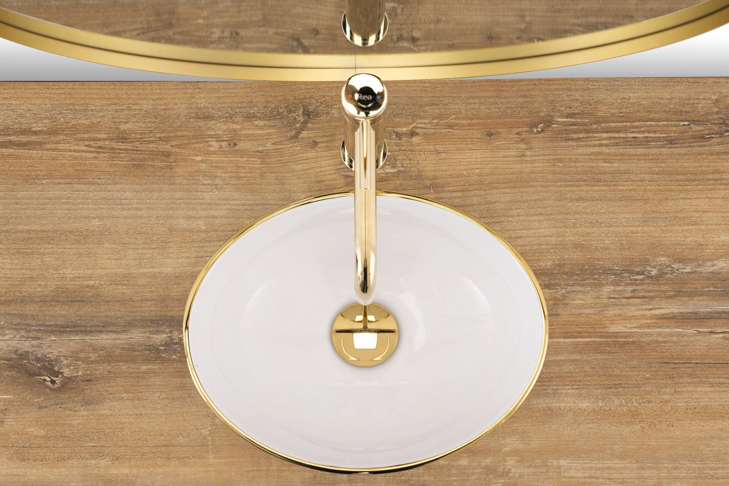 Aufsatzwaschbecken Rea Sofia mini GOLD / WHITE Shiny 4