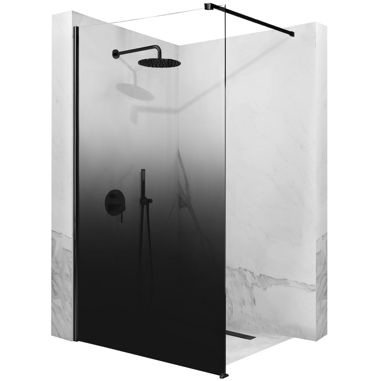 Duschwand Rea Aero Ombre Black/Black 110 1
