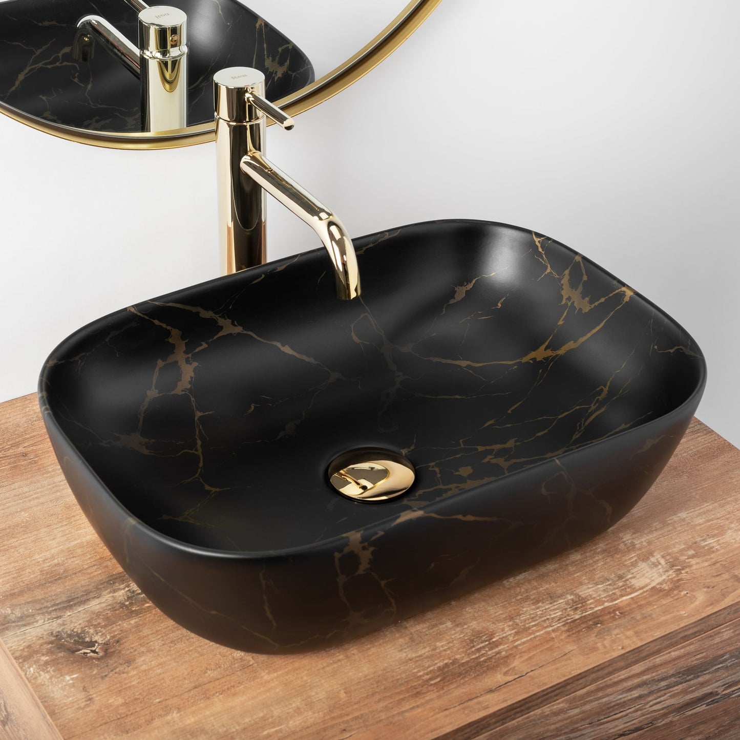 Aufsatzwaschbecken Rea Belinda Black Marble Mat 5
