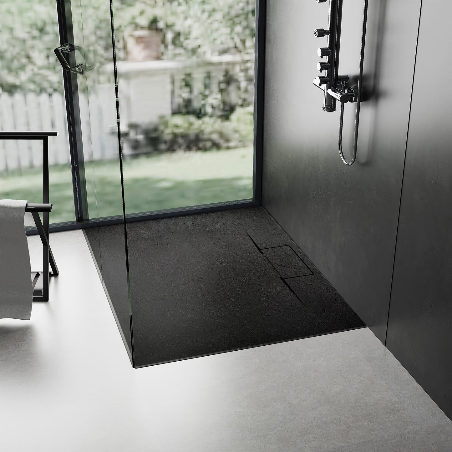 Duschtasse Bazalt long Black 80x120 4