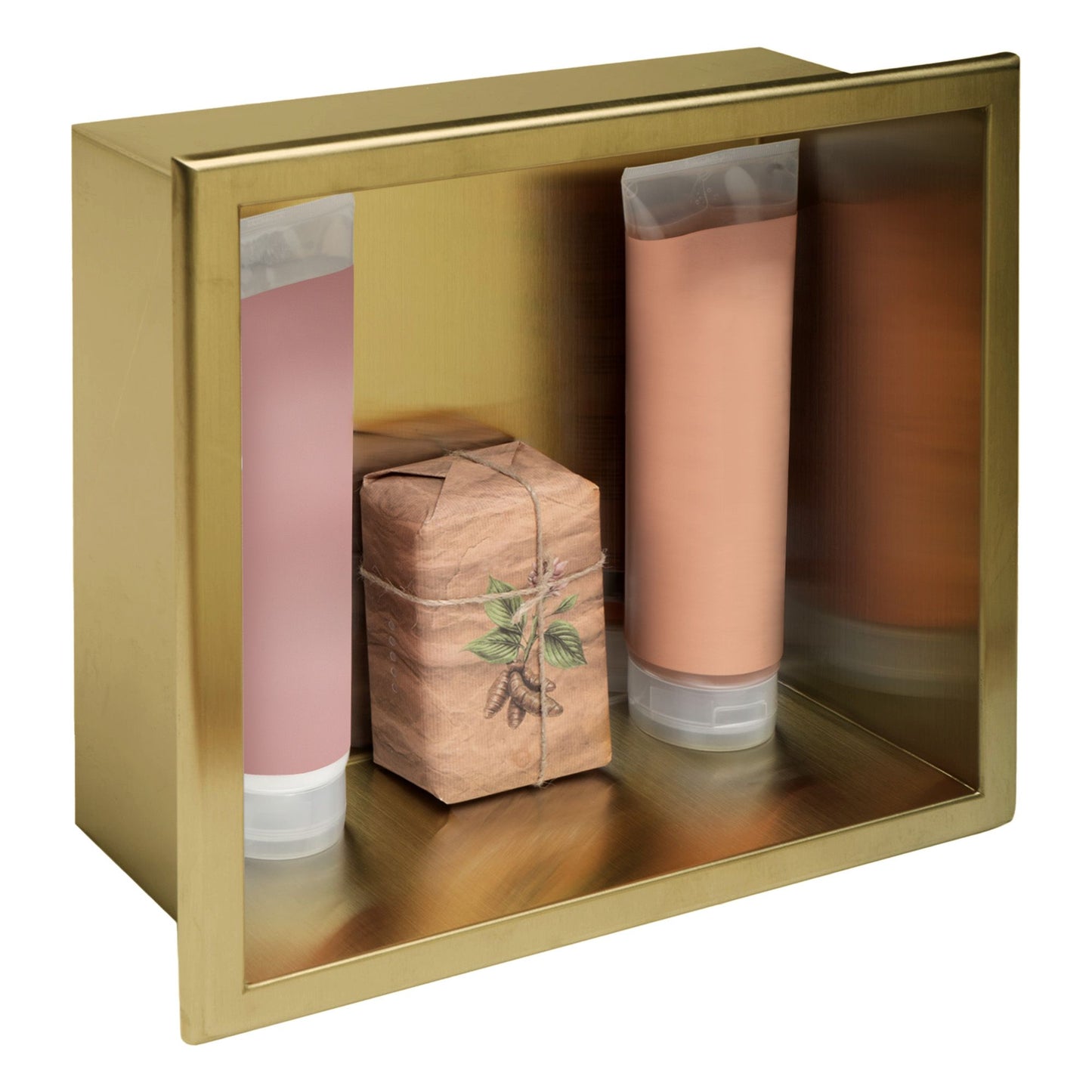 bathroom shelf 30x30 gold brush 2