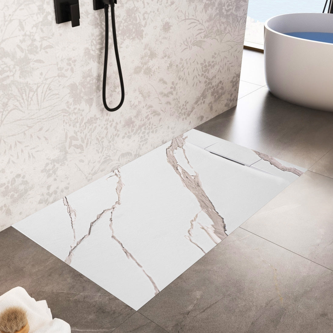 Duschtasse Bazalt CARRARA WHITE 80x100 7