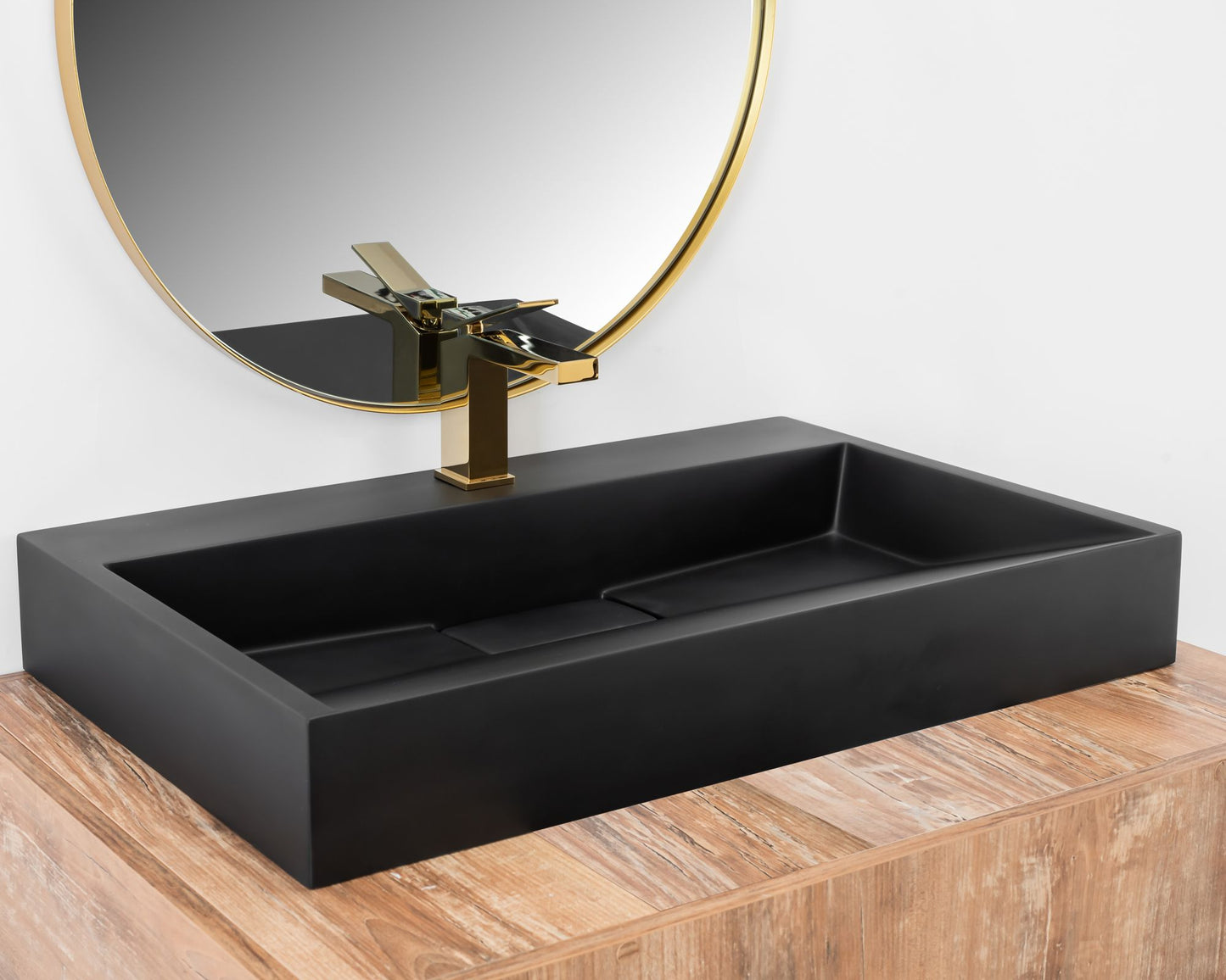 Waschbecken Konglomerat GOYA Black Matt 70CM 2