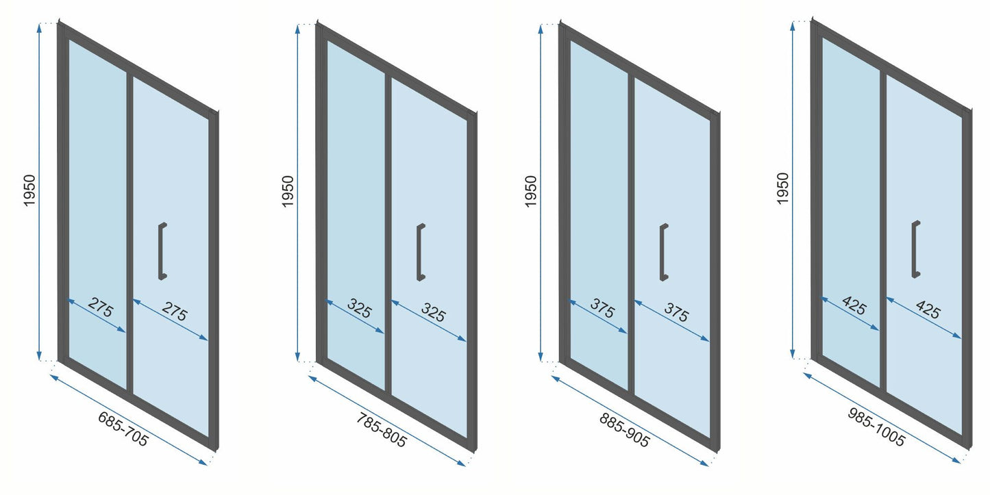 Duschkabine Rapid Fold Wandmontage 90 x 100 20