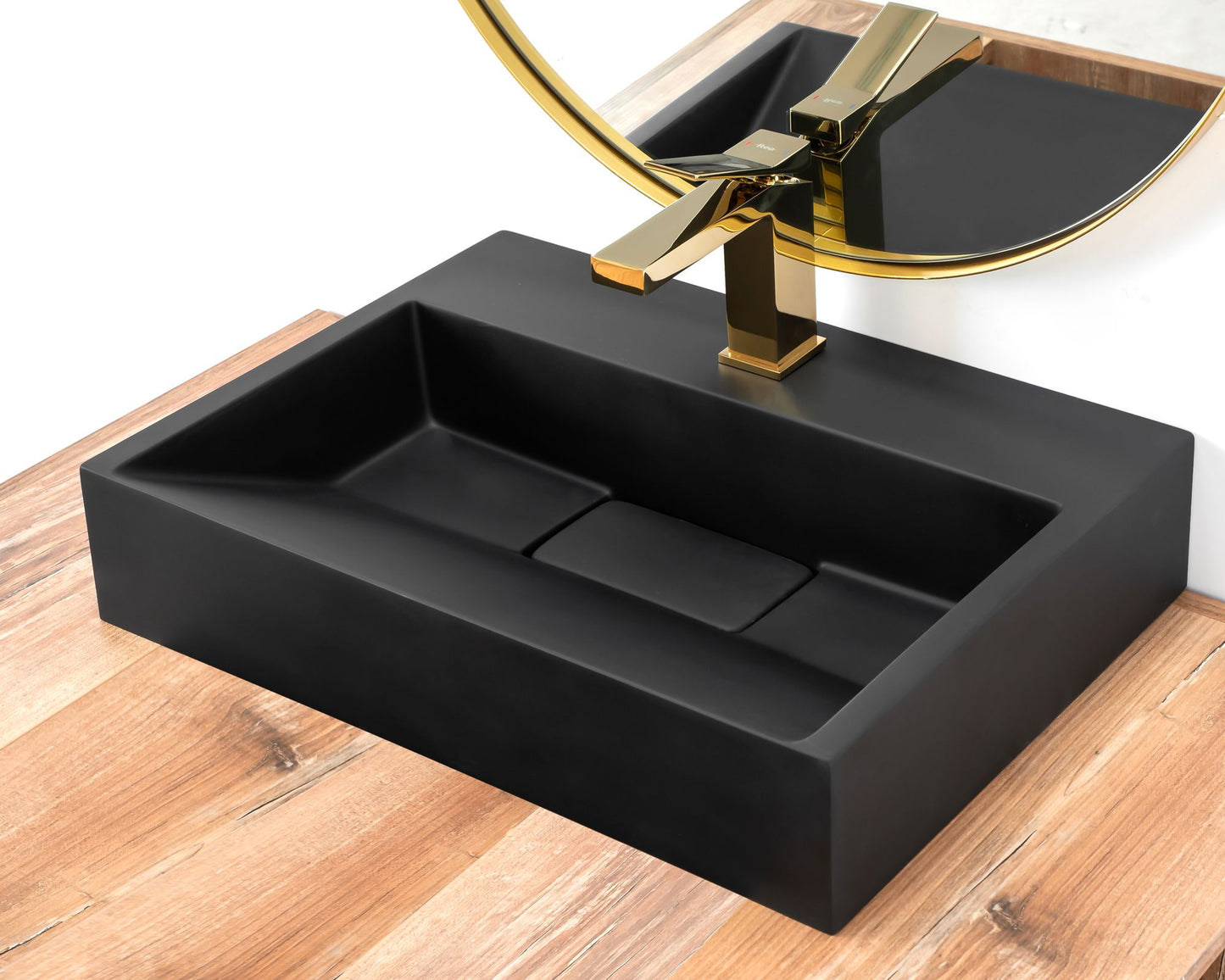 Waschbecken Konglomerat GOYA Black Matt 50 cm 4