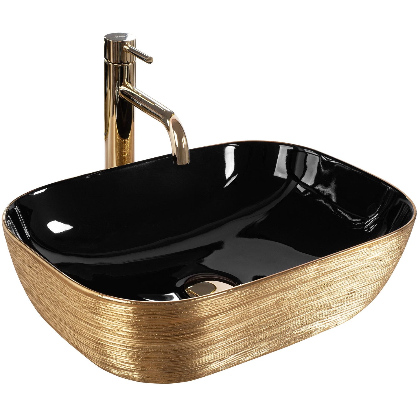 Aufsatzwaschbecken Rea Belinda BLACK GOLD BRUSH 1