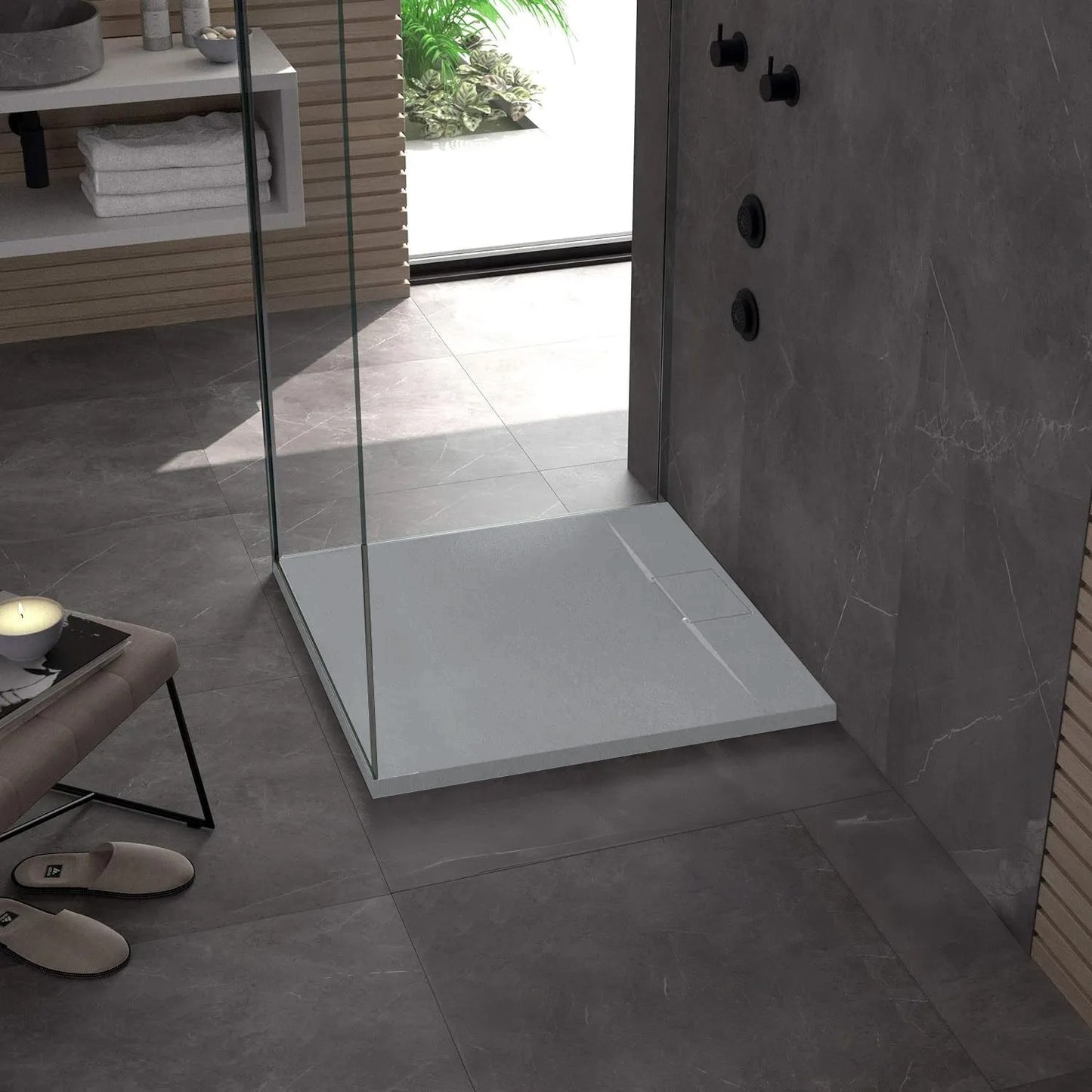 Duschtasse Bazalt Grey 90x90 3