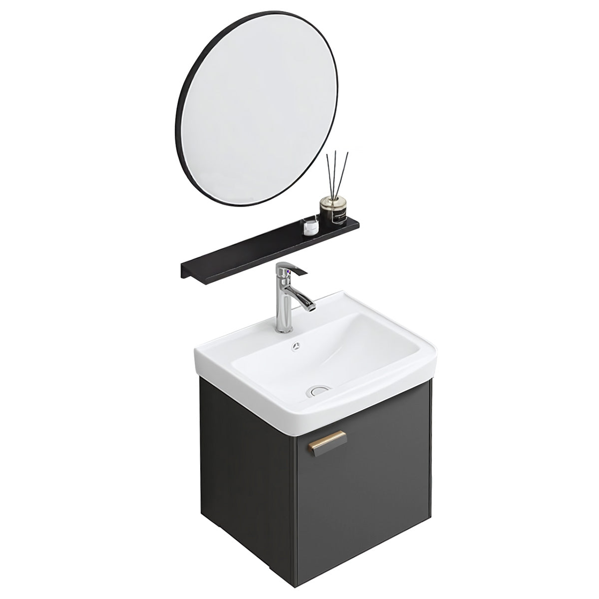 Badezimmermöbel-set Mit Waschbecken Molly 40cm Grey 6