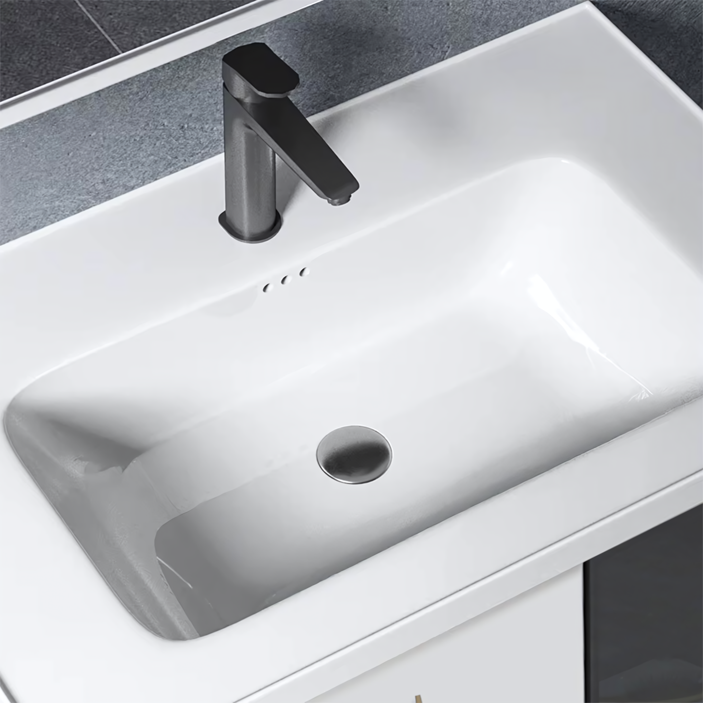Badezimmermöbel-set Mit Waschbecken Paris 60cm White 4