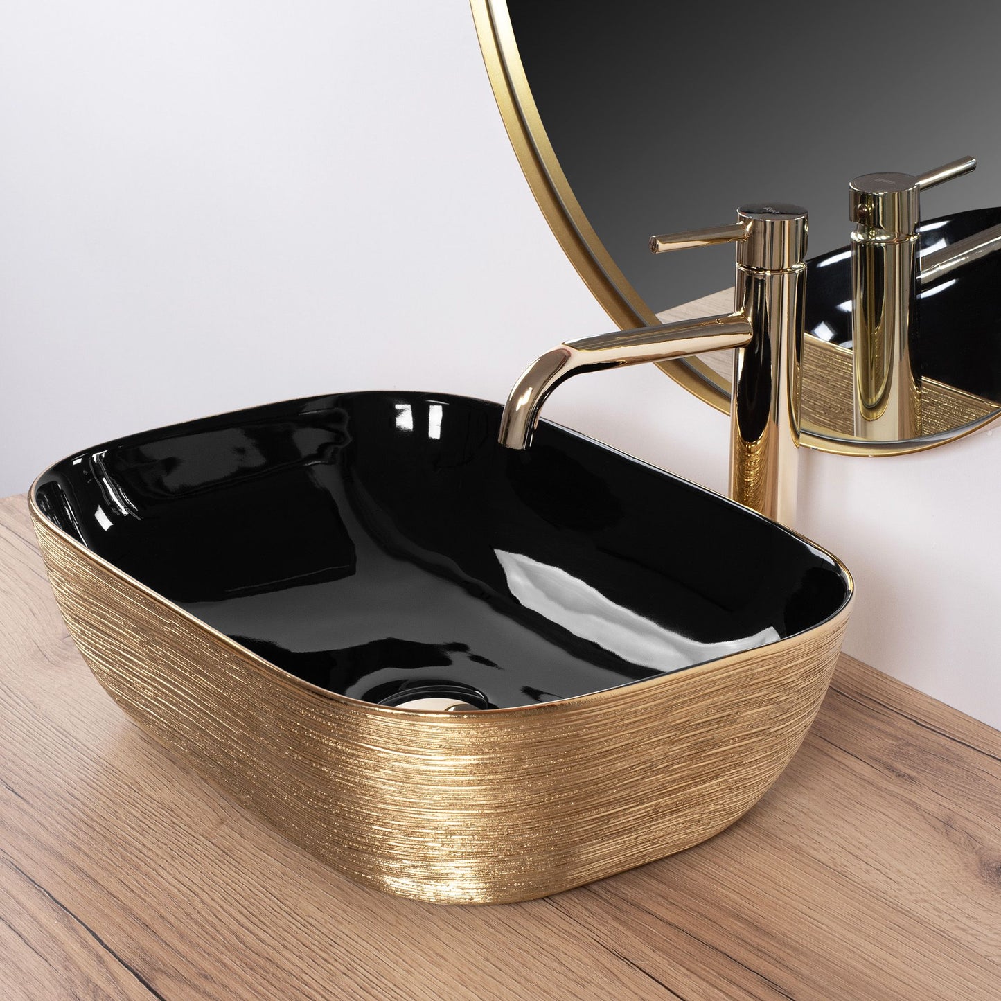 Aufsatzwaschbecken Rea Belinda BLACK GOLD BRUSH 4