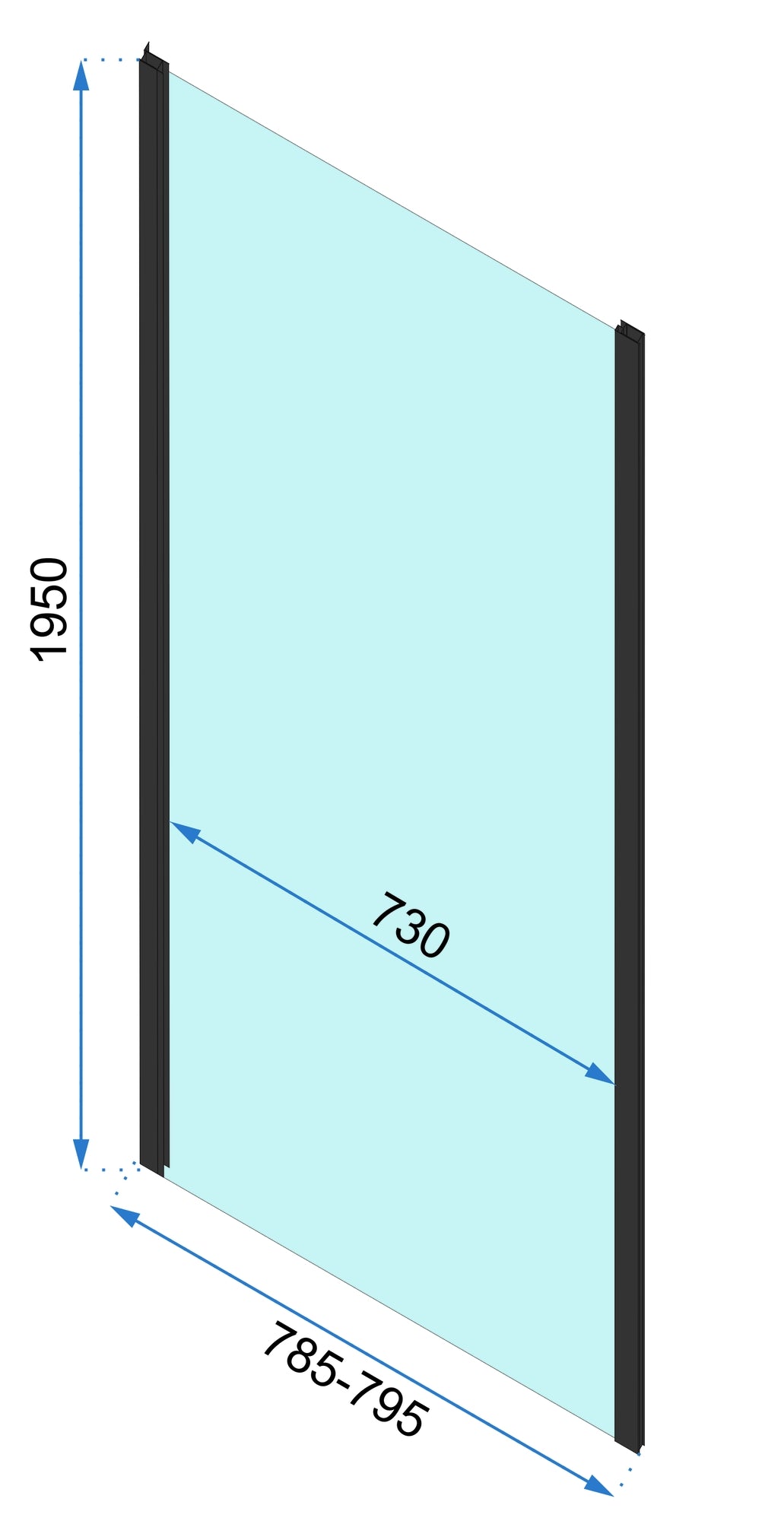 Eckdusche Rapid Slide Black 120 x 80 13
