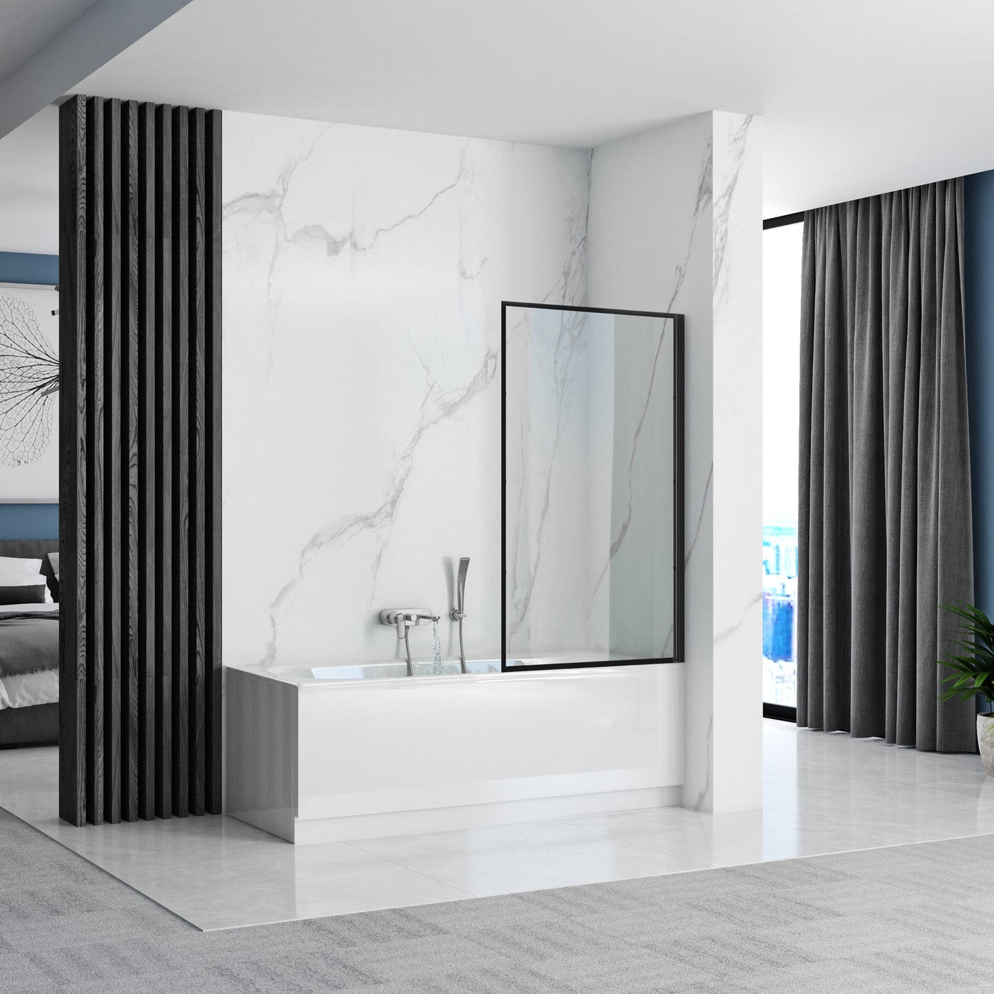 Badewanneaufsatz Rea Lagos Fix 70 Black 2