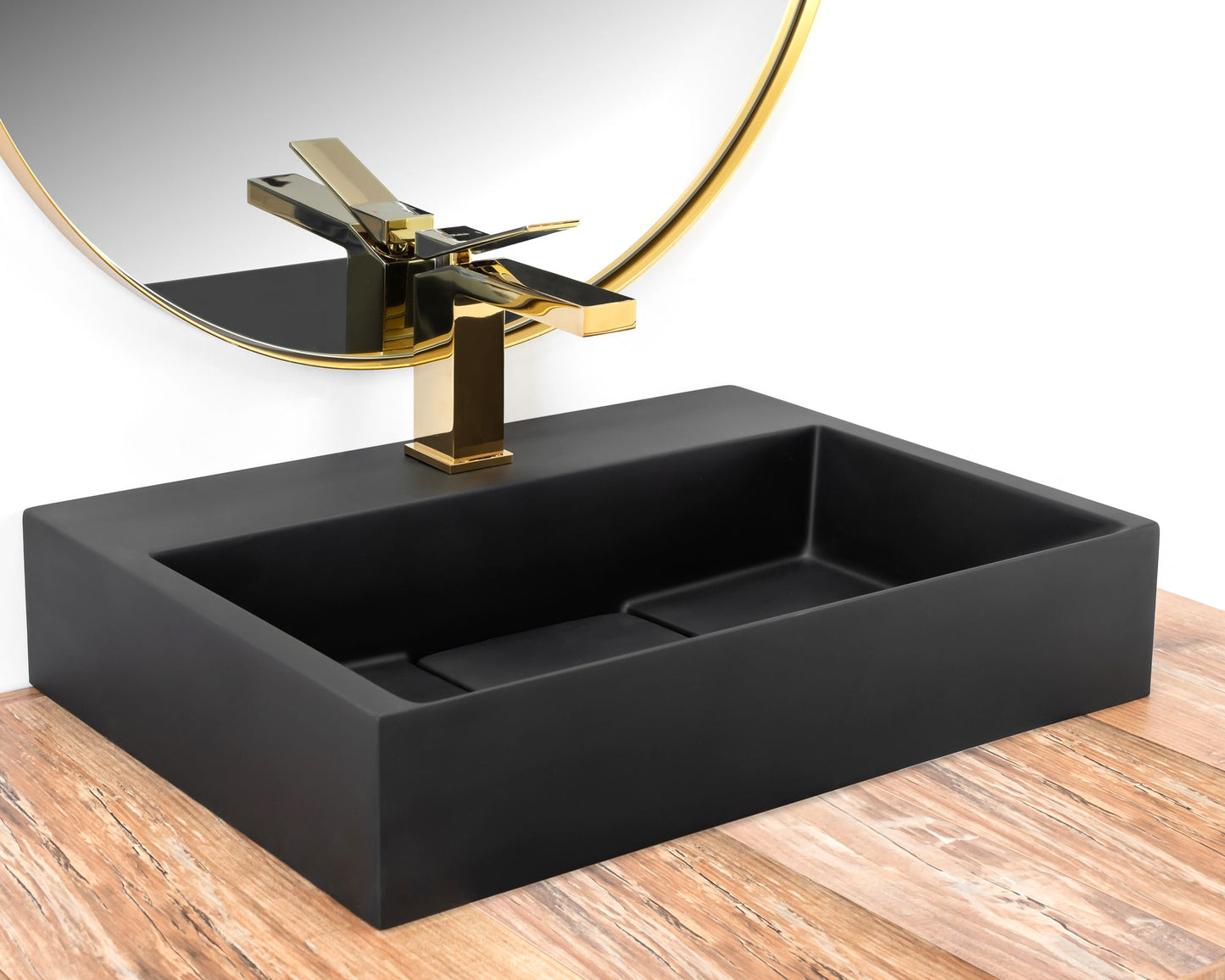 Waschbecken Konglomerat GOYA Black Matt 50 cm 2