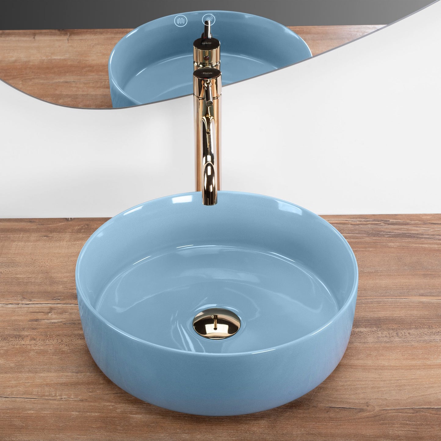 Aufsatzwaschbecken Rea SAMI L.BLUE SHINY 2