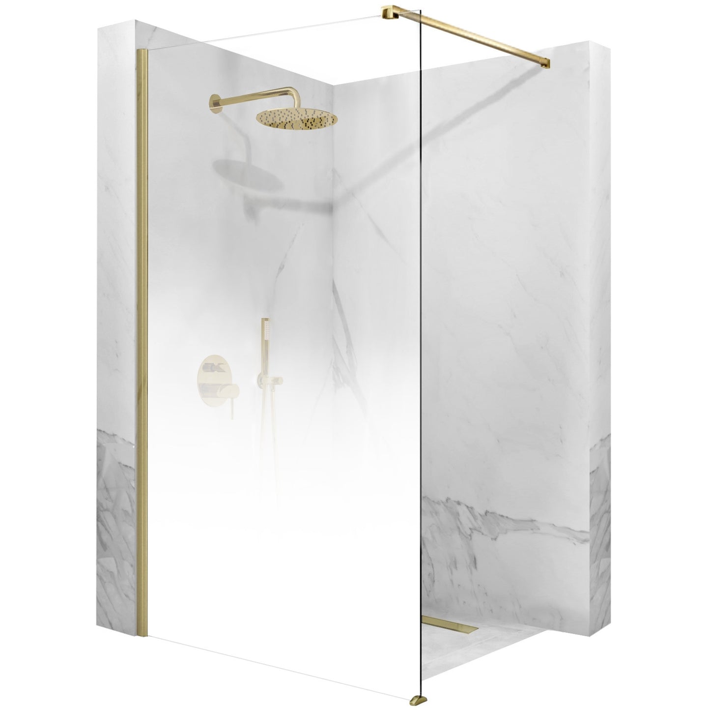 Duschwand Rea Aero Ombre Gold Brush/White 100 1