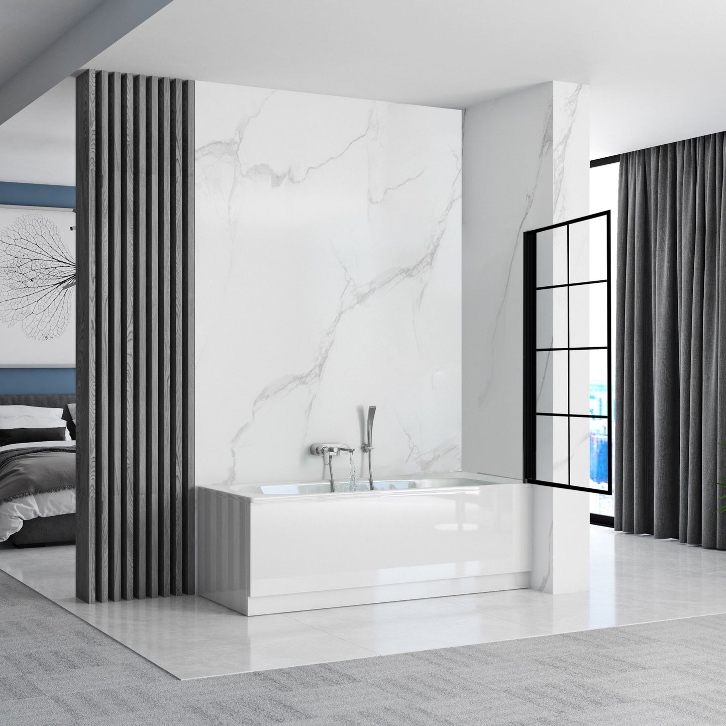Badewanneaufsatz Rea Lagos-1 drehbar 70 Black 3