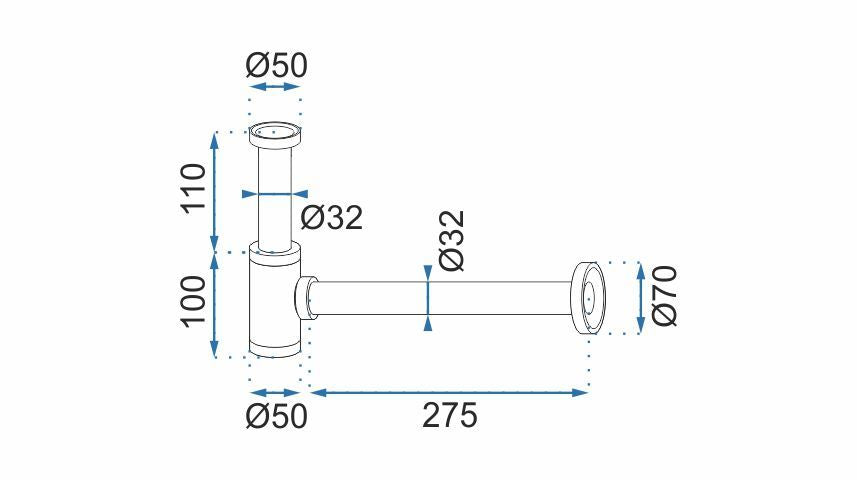 Waschbecken-Siphon Klik-Klak Universal REA Gold MAT 3