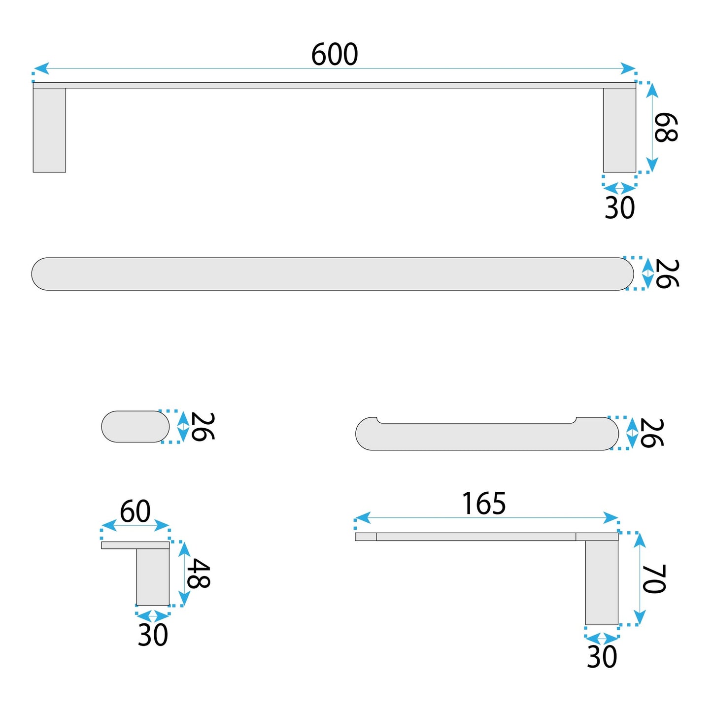 Badezimmer-accessoire-set Mati Brush Copper 4-teilig 10