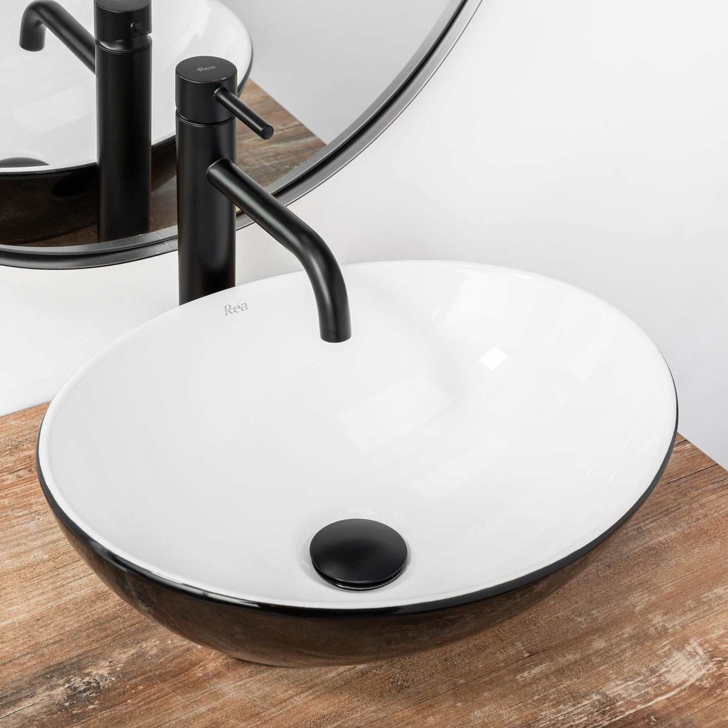 Aufsatzwaschbecken Rea Sofia White Black 4