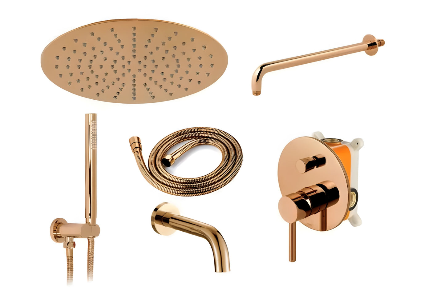 Unterputz Wannen-/Duschset Lungo Copper + BOX 5